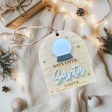 Load image into Gallery viewer, Days Until Santa Countdown Ornament – Maple Wood with Acrylic Letters