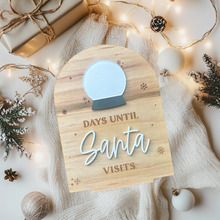 Load image into Gallery viewer, Days Until Santa Countdown Sign – Engraved Maple Wood with Acrylic Letters