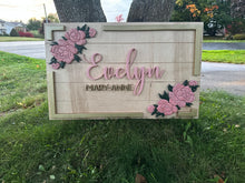 Load image into Gallery viewer, Floral Shiplap Name Sign