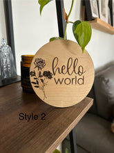 Load image into Gallery viewer, Hello World Birth Announcement - Engraved Flowers