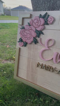 Load and play video in Gallery viewer, Floral Shiplap Name Sign