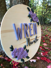 Load image into Gallery viewer, Floral Name Sign – Personalized Nursery Decor