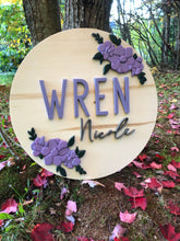 Load image into Gallery viewer, Floral Name Sign – Personalized Nursery Decor