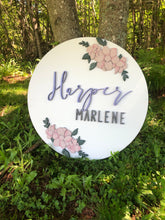 Load image into Gallery viewer, Floral Name Sign – Personalized Nursery Decor