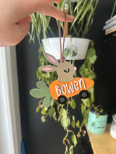 Load image into Gallery viewer, Personalized Easter Basket Tag Carrot Bunny
