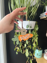 Load image into Gallery viewer, Personalized Easter Basket Tag Carrot Bunny

