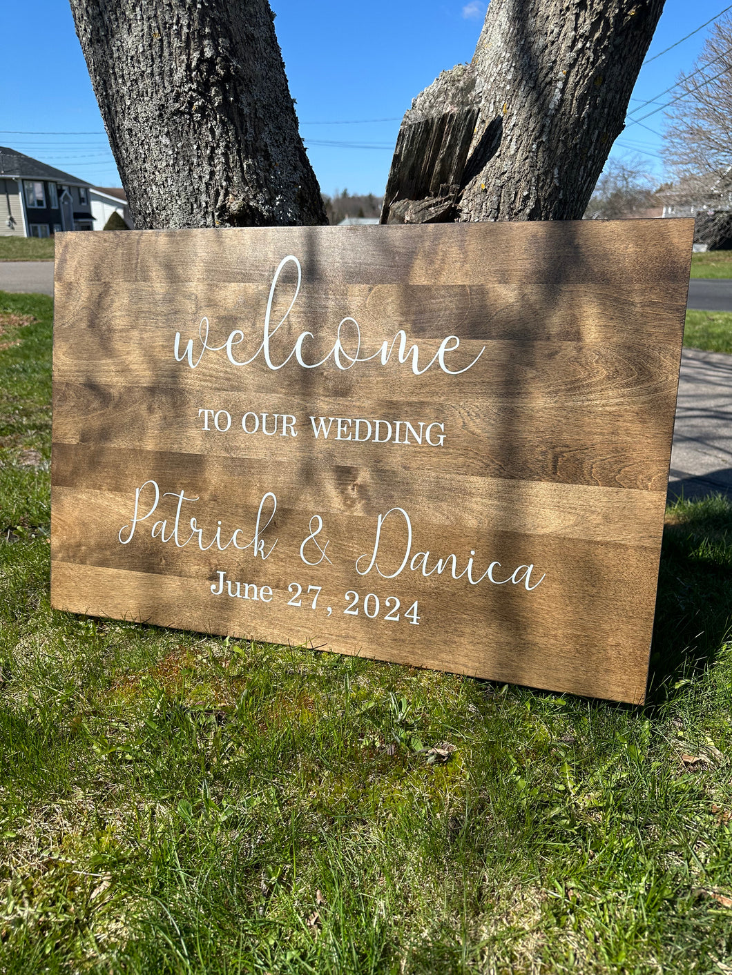 Wedding Welcome Sign Rental - Stained