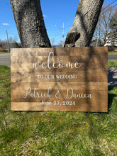 Load image into Gallery viewer, Wedding Welcome Sign Rental - Stained
